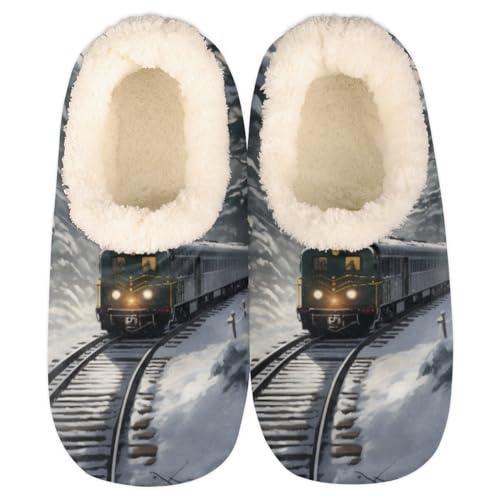 【並行輸入品】OMFUNS House Slippers for Women Men Winter Fuzzy Memory Foam Sli_1
