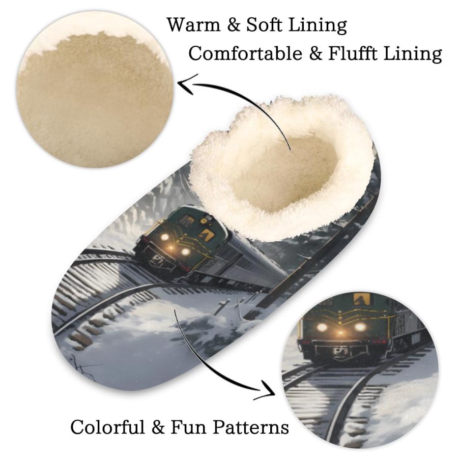 【並行輸入品】OMFUNS House Slippers for Women Men Winter Fuzzy Memory Foam Sli_3