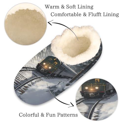 【並行輸入品】OMFUNS House Slippers for Women Men Winter Fuzzy Memory Foam Sli_4