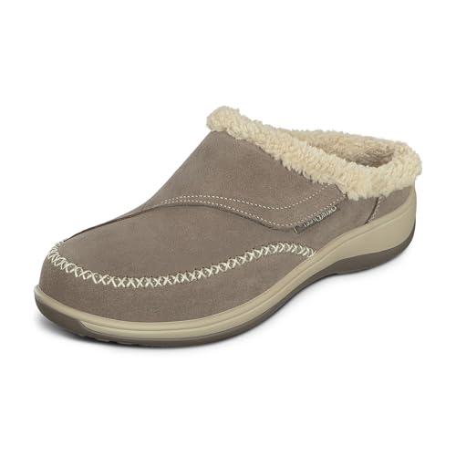 【並行輸入品】Orthofeet Women's Orthopedic Taupe Faux Fur Lined Charlotte Slip_1