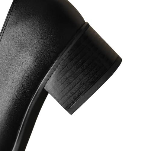【並行輸入品】TinaCus Women's Genuine Leather Patchwork Handmade Square Toe Lo_7