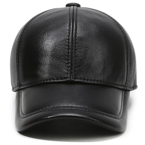 【並行輸入品】LUTICELI メンズ レディース ラムスキン レザー ベースボールキャップ アウトドア 旅行用， ブラック， One Size_4
