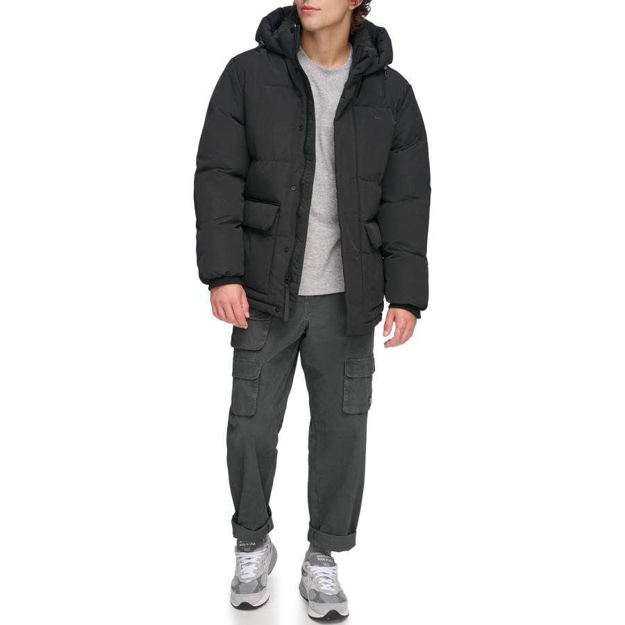 【並行輸入品】Levi's Men's 2 Pocket Quilted Hooded Parka， Black
