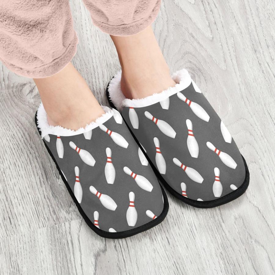 【並行輸入品】Glaphy Bowling Pins and Bowls House Slippers for Men, Memory Foa_3