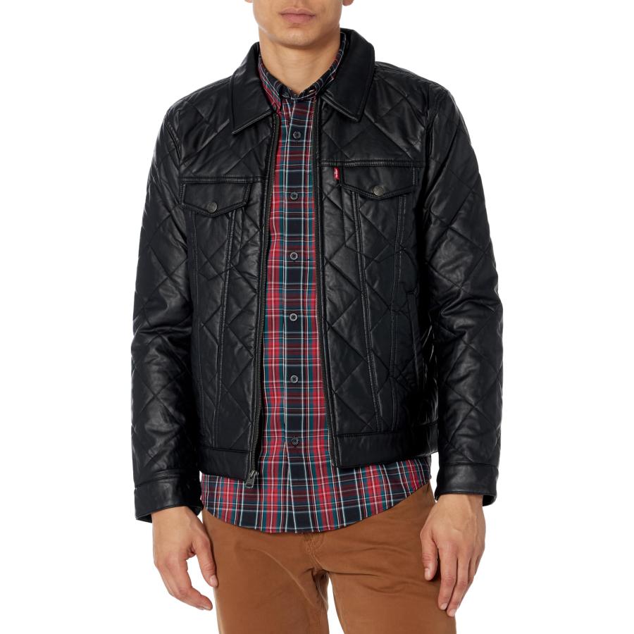 並行輸入品】Levi's Men's Faux Leather Classic Trucker Jacket