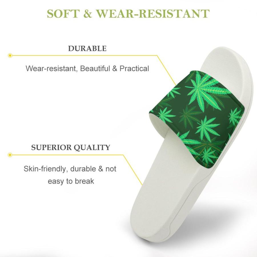 【並行輸入品】Jeireumteor Green Weed Leaf Pillow House Slippers Non Slip Showe_9