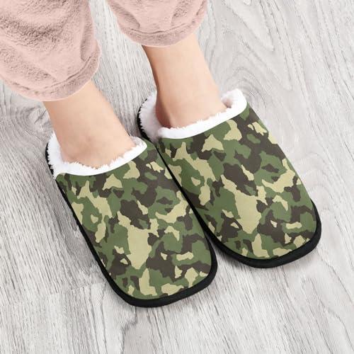【並行輸入品】KOPIRIT Camouflage Army Green Slippers for Women Men Soft Non Slの画像