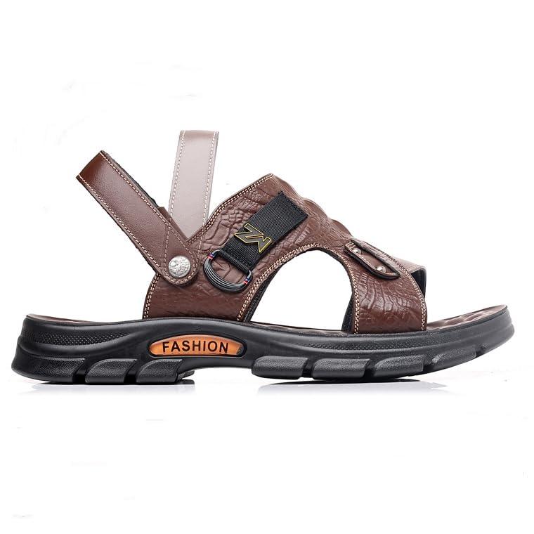 【並行輸入品】EGSUMAIL Men's Open Toe Adjustable Leather Sandals Outdoor Summe_9