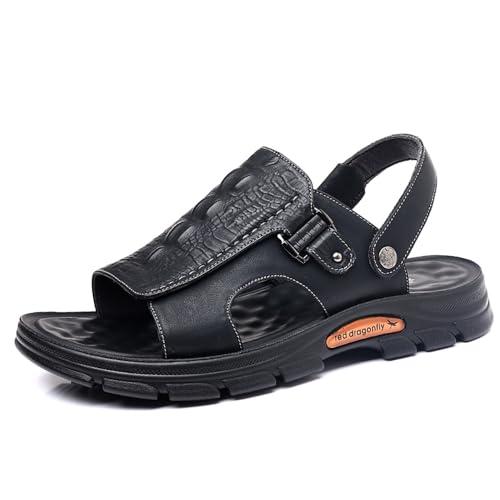 【並行輸入品】EGSUMAIL Men's Open Toe Adjustable Leather Sandals Outdoor Summe_1