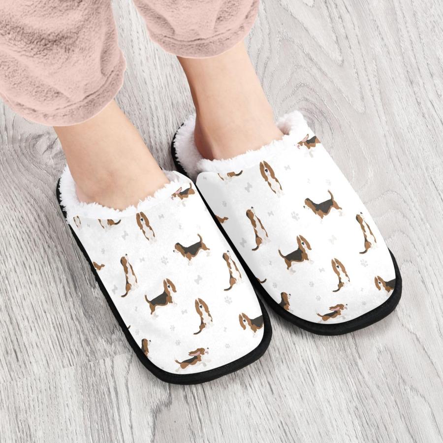 【並行輸入品】KOPIRIT Dog Basset Hound Slippers for Women Men Soft Memory Foamの画像