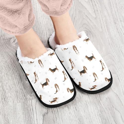 【並行輸入品】KOPIRIT Dog Basset Hound Slippers for Women Men Soft Memory Foamの画像