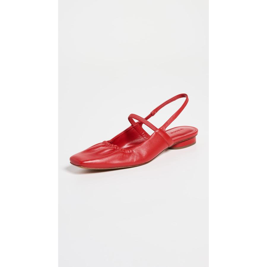 【並行輸入品】Vince レディース Venice フラット, クリムゾンレッドレザー。, 24.5 Vince Womens Venice Sの画像
