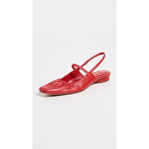 【並行輸入品】Vince レディース Venice フラット, クリムゾンレッドレザー。, 24.5 Vince Womens Venice Sの画像