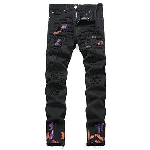 【並行輸入品】TAMYID Men's Jeans Casual Slim Elastic Black Jeans Men，Mens Penc_1