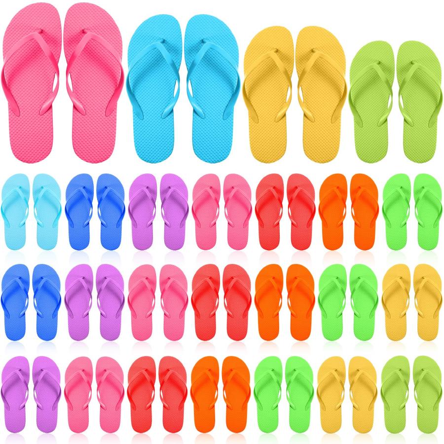 【並行輸入品】Suhine 100 Pairs Non Slip Flip Flops Bulk Casual Slippers Assort