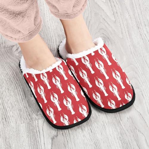 【並行輸入品】KOPIRIT Lobster Red Slippers for Women Men Soft Memory Foam Nonの画像