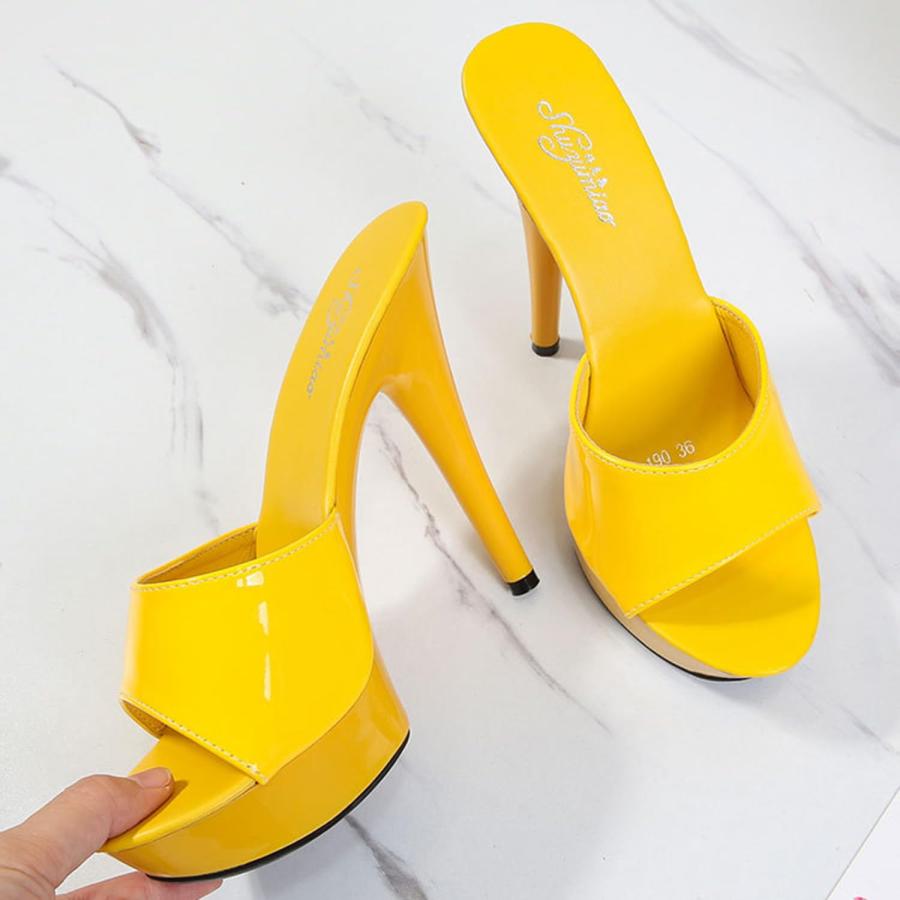 【並行輸入品】bbruriy Womens Platform Heeled Mules Stiletto Sandals Round Openの画像