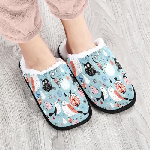 【並行輸入品】KOPIRIT Owls Slippers for Women Men Soft Memory Foam Non Slip Inの画像