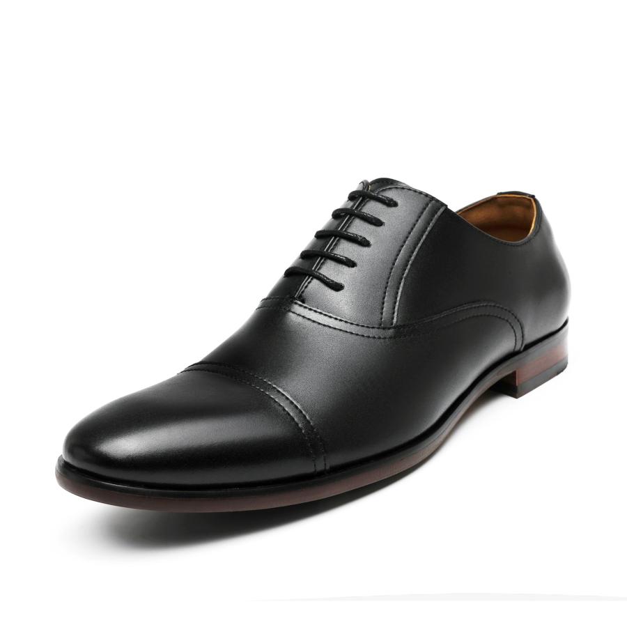 【並行輸入品】DESAI Black Men's Dress Shoes PU Leather Oxford for Men Classic