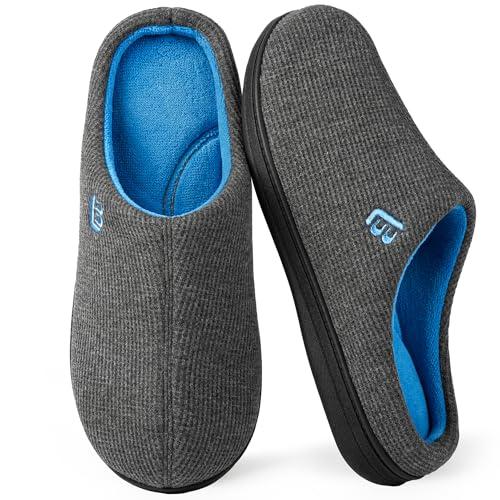 【並行輸入品】LongBay Men's Two Tone Slip On Slippers Memory Foam Comfy House_1