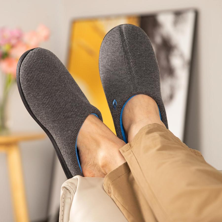 【並行輸入品】LongBay Men's Two Tone Slip On Slippers Memory Foam Comfy House_3