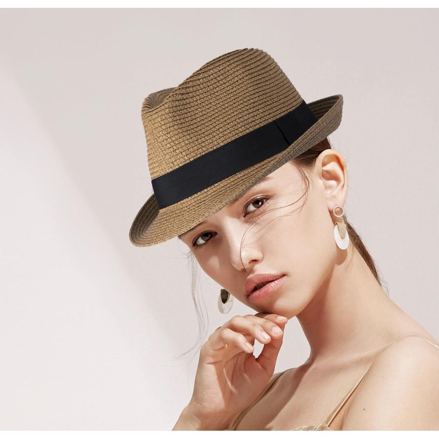 並行輸入品】DressVoguer Straw Fedora Hat for Women Men Short  display picture 1