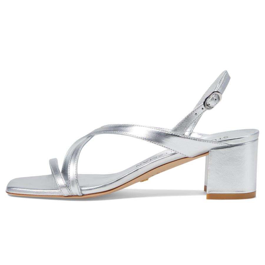 【並行輸入品】Stuart Weitzman レディース オアシス 50 ブロック サンダルダル パンプス, シルバー, 5.5 Stuart