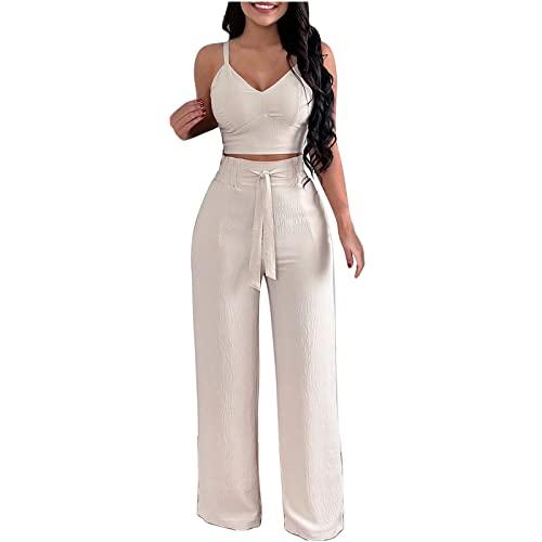 【並行輸入品】hlysgo Womens Clothes Clearance Women's 2 Piece Outfits Deep V N