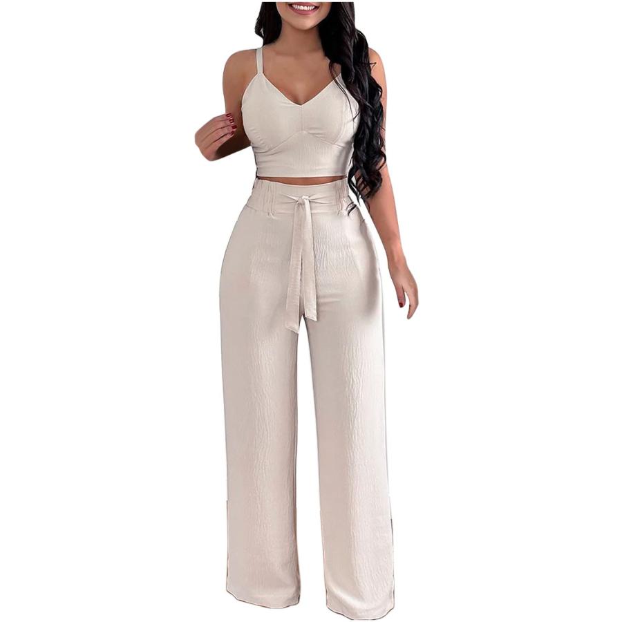 【並行輸入品】hlysgo Womens Clothes Clearance Women's 2 Piece Outfits Deep V N