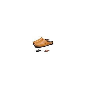 【並行輸入品】LETCLOCOM Men's Patchwork Leather Slip On Backless Loafers Comfoの画像