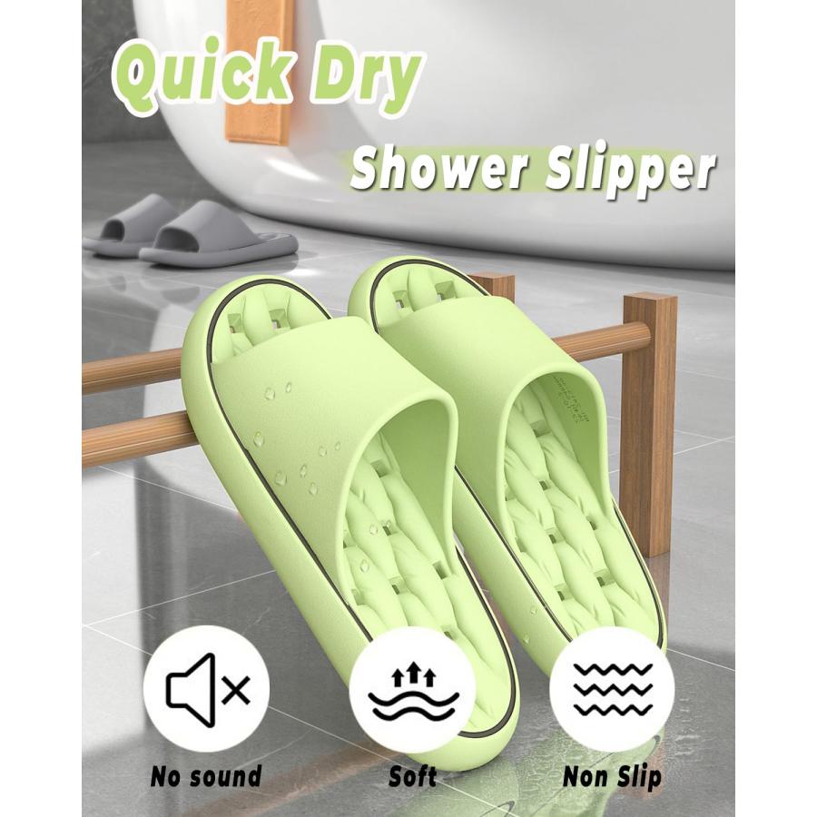 【並行輸入品】XUUHGUO Women Men Shower Slippers with Drain Holes Quick Dryingの画像