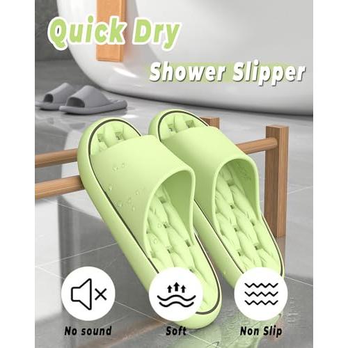 【並行輸入品】XUUHGUO Women Men Shower Slippers with Drain Holes Quick Dryingの画像