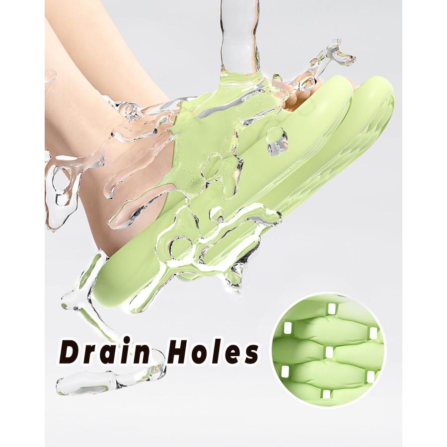 【並行輸入品】XUUHGUO Women Men Shower Slippers with Drain Holes Quick Dryingの画像