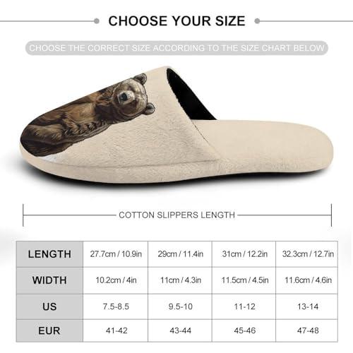 【並行輸入品】GTABVECT Funny Brown Bear Men's Slipper Non Slip Comfortable Win_7