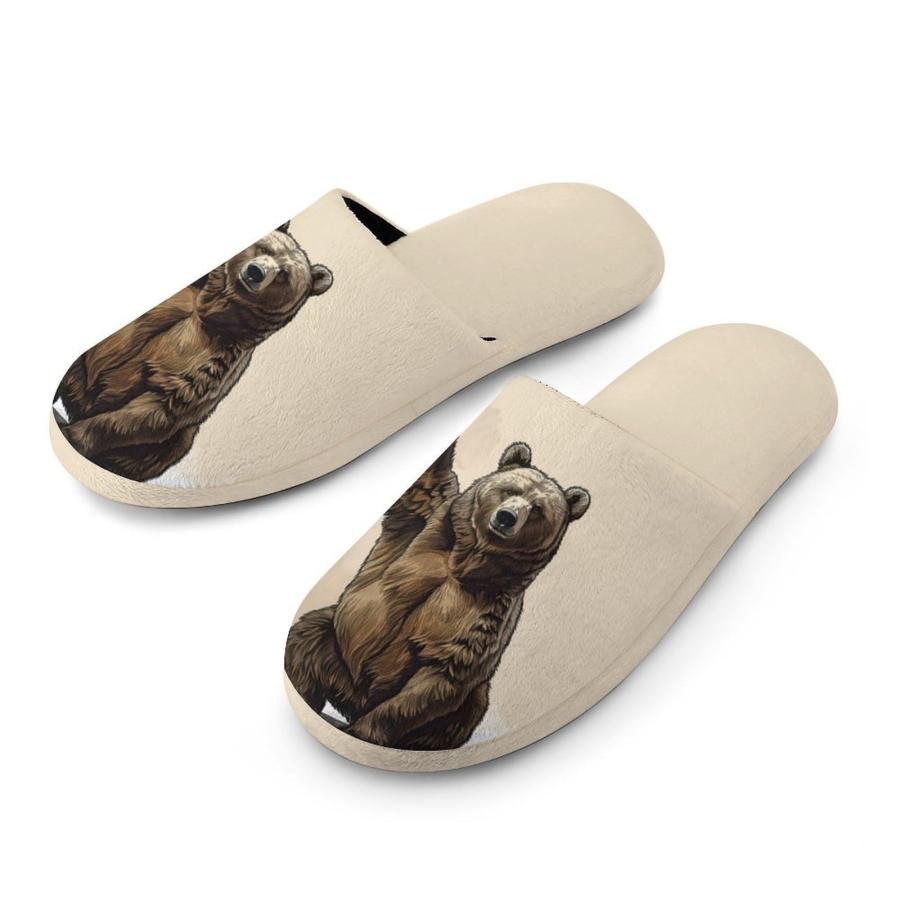 【並行輸入品】GTABVECT Funny Brown Bear Men's Slipper Non Slip Comfortable Win_9