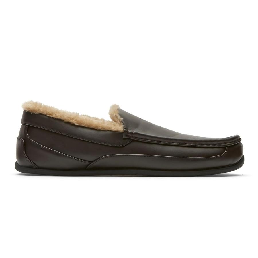 【並行輸入品】Rockport Mens Warwick Slipper Brown 8Mの画像