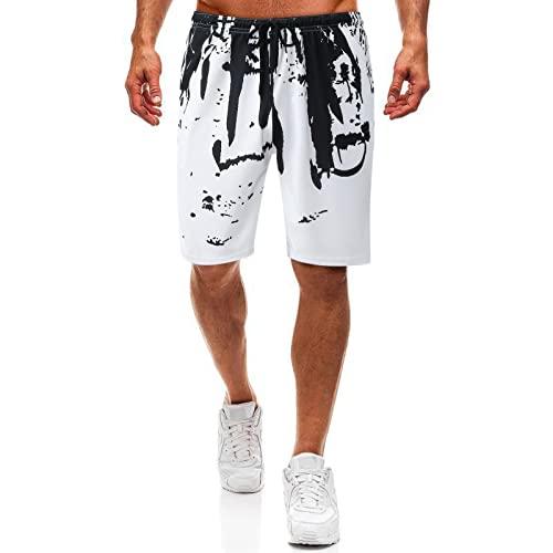 【並行輸入品】below The knee cargo shorts mens white pants casual mens relaxed_1