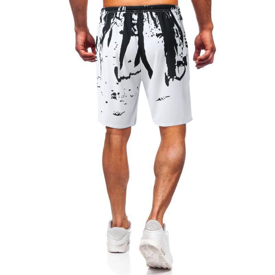 【並行輸入品】below The knee cargo shorts mens white pants casual mens relaxed_3
