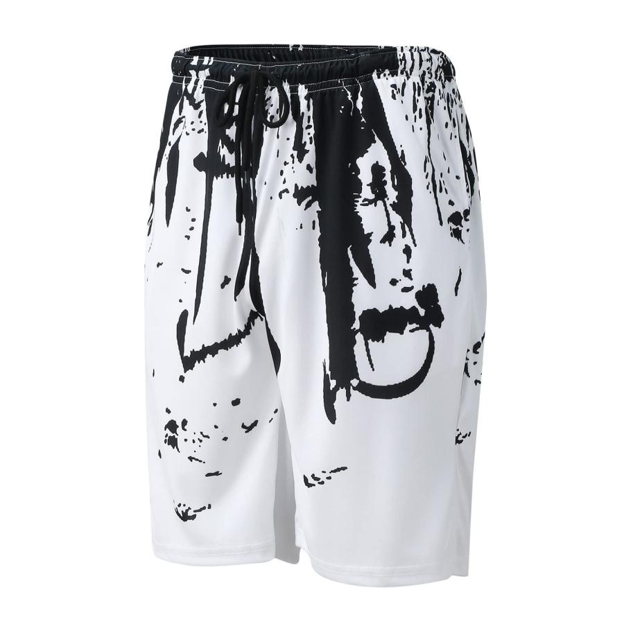 【並行輸入品】below The knee cargo shorts mens white pants casual mens relaxed_9
