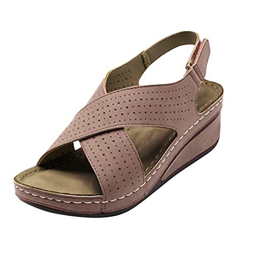 【並行輸入品】Orthopedic Heels for Women Summer Ladies Flat Heel Slippers Sandの画像