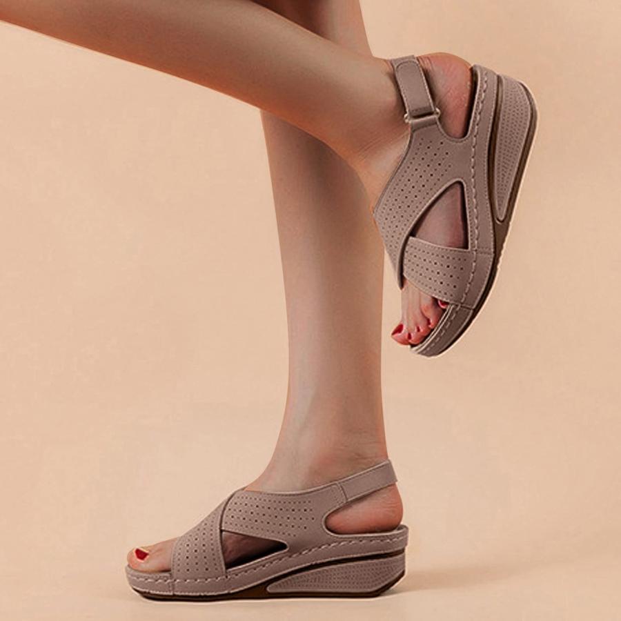 【並行輸入品】Orthopedic Heels for Women Summer Ladies Flat Heel Slippers Sandの画像