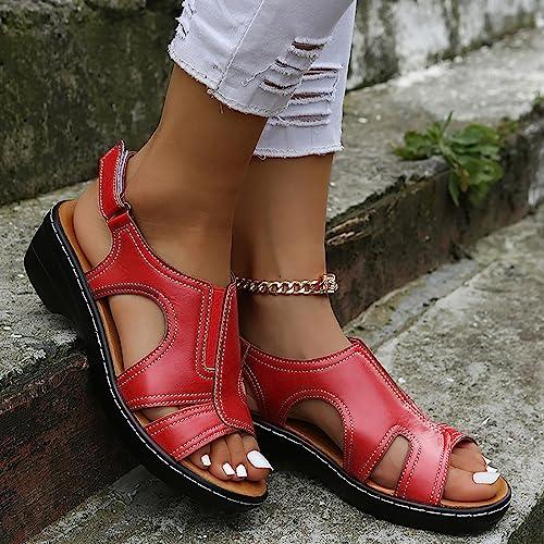 【並行輸入品】Arch Support Slippers Booties Women Leather Walking Sandals forの画像
