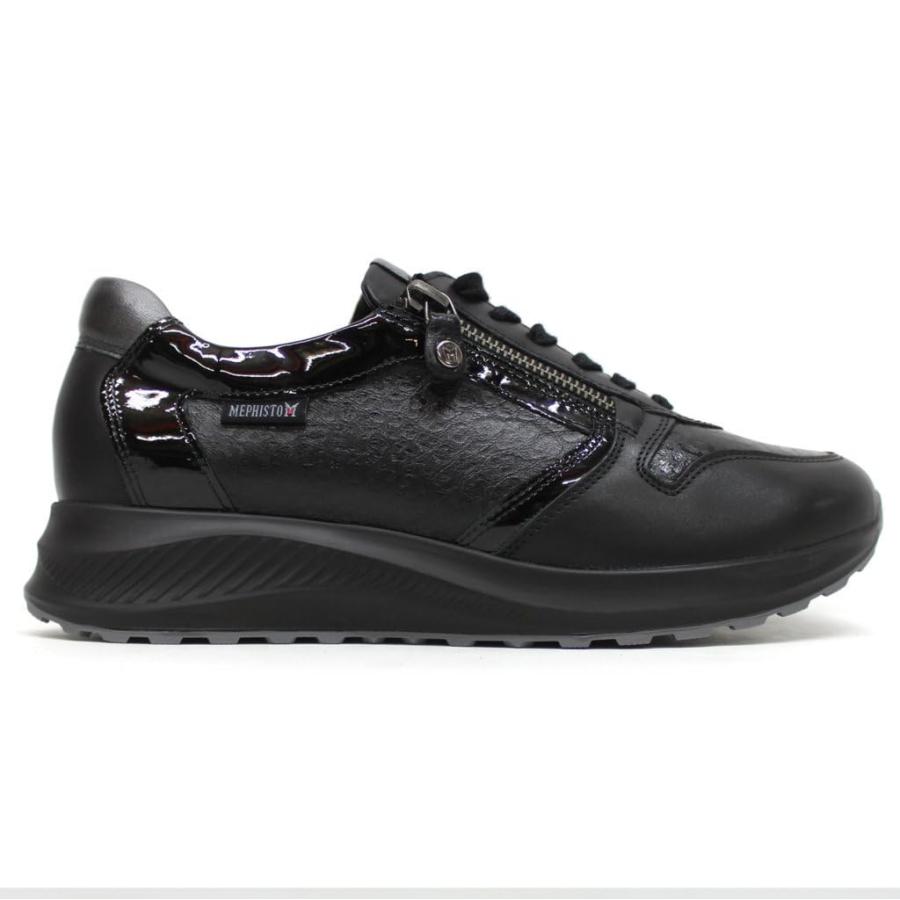【並行輸入品】Mephisto Womens Kim Leather Black Mix Trainers 9.5 USの画像