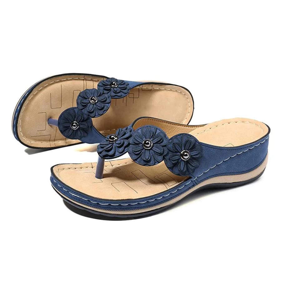 【並行輸入品】Wide Ortho Sandals for Women with Arch Support Gold Wedges Sandaの画像