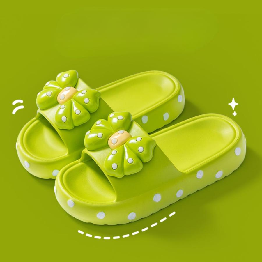 【並行輸入品】Bow Preppy Slippers Cute Home Bathroom Slippers Indoor Slippersの画像