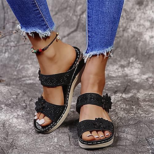 【並行輸入品】TUQIDEWU Wedge Sandals for Women Dressy, Beach Sandals for Womanの画像