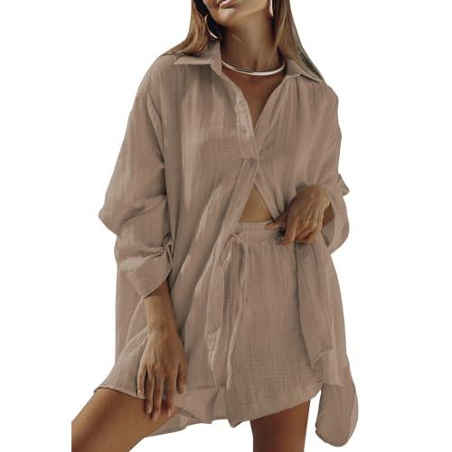 【並行輸入品】Women 2 Piece Casual Tracksuit Outfit Sets Long Sleeve Shirt And
