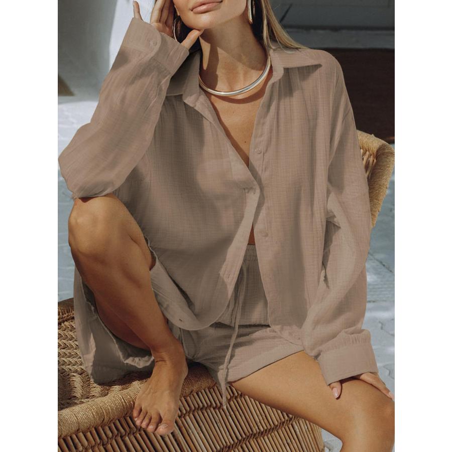 【並行輸入品】Women 2 Piece Casual Tracksuit Outfit Sets Long Sleeve Shirt And