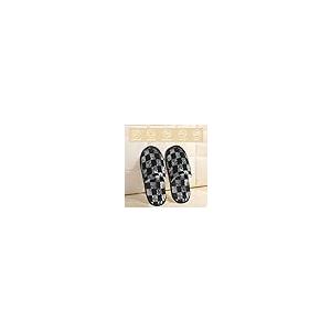 【並行輸入品】ZDFOZD Plaid Slippers for Men Women Warm Cozy Checkered Slip on_5