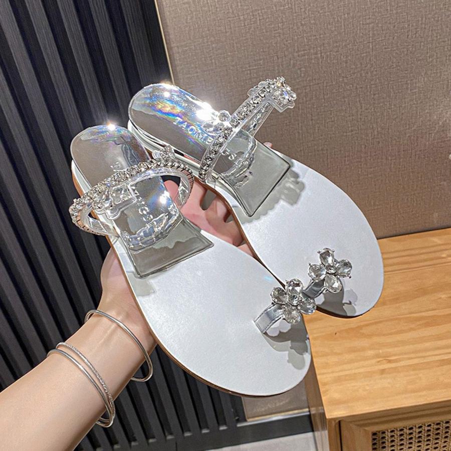 【並行輸入品】Women's Fashion Diamond Perforated Flat Sandals Summer Leisure Bの画像
